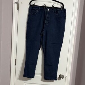 Terra & Sky Women's Straight Leg Jeans - Dark Blue